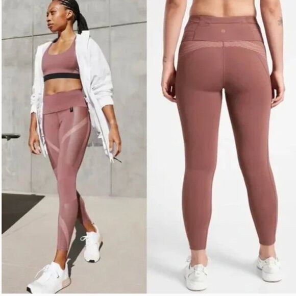 Athleta X Allyson Felix Legend 7/8 Leggings Mauve XL - Picture 1 of 7